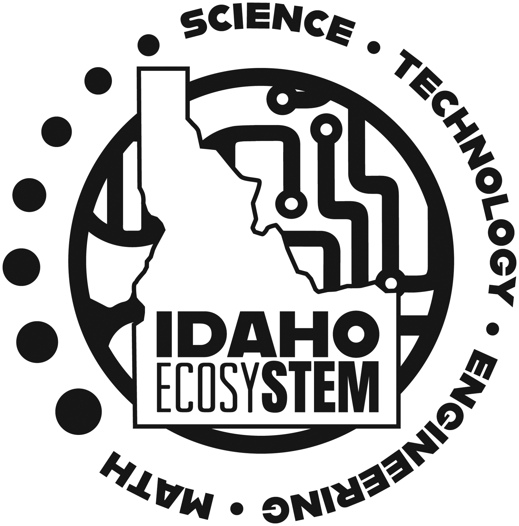 Idaho STEM EcosySTEM Black and White logo in JPG format