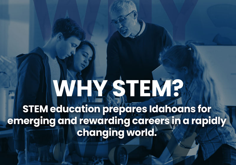Why STEM? STEM education prepares Idahoans for emerging and rewarding careers in a rapidly changing world.